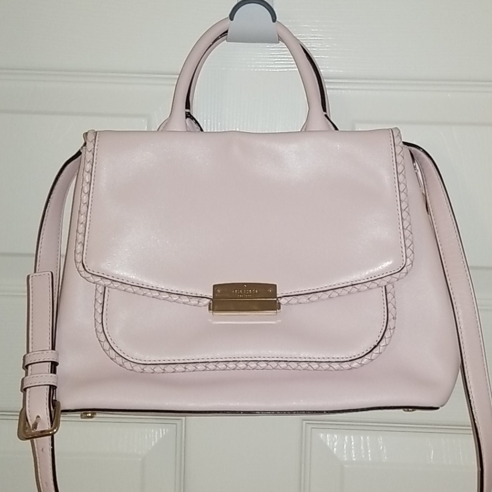 Baby pink Kate Spade handbag.